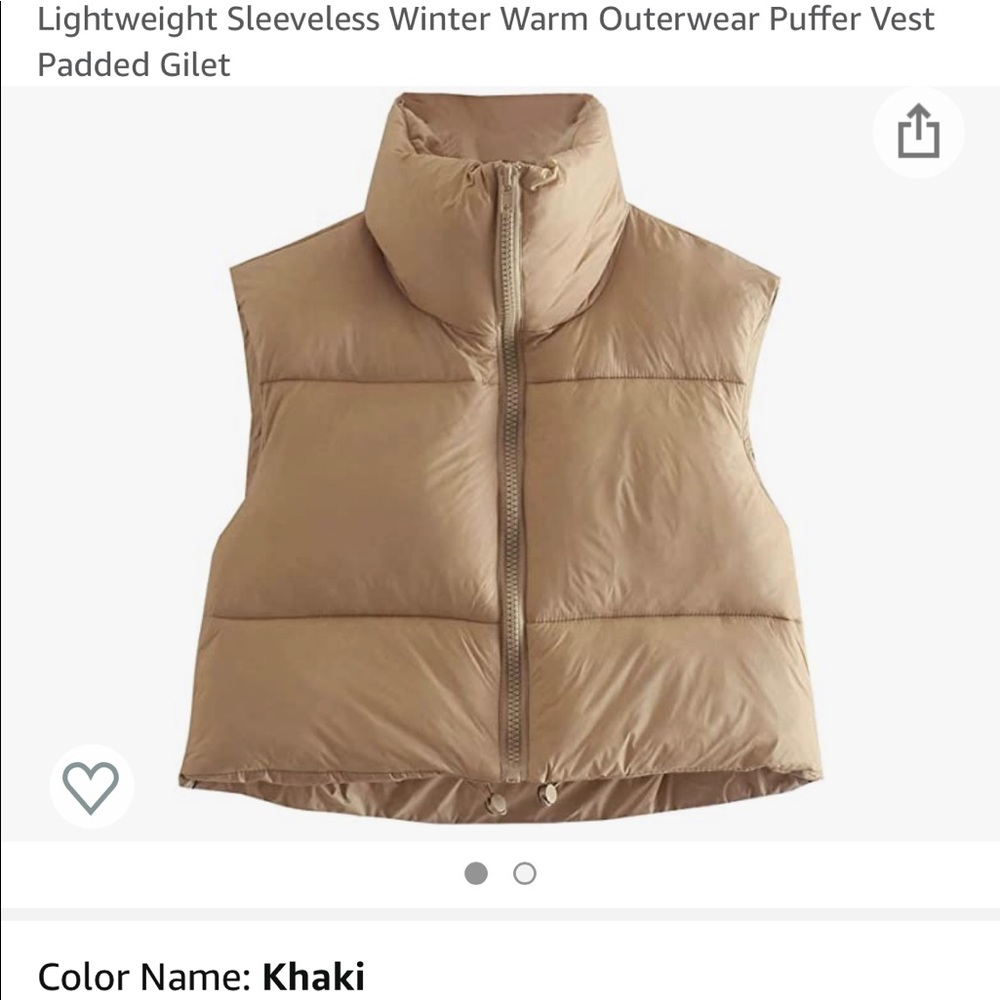 NWOT- Cropped Puffer Vest